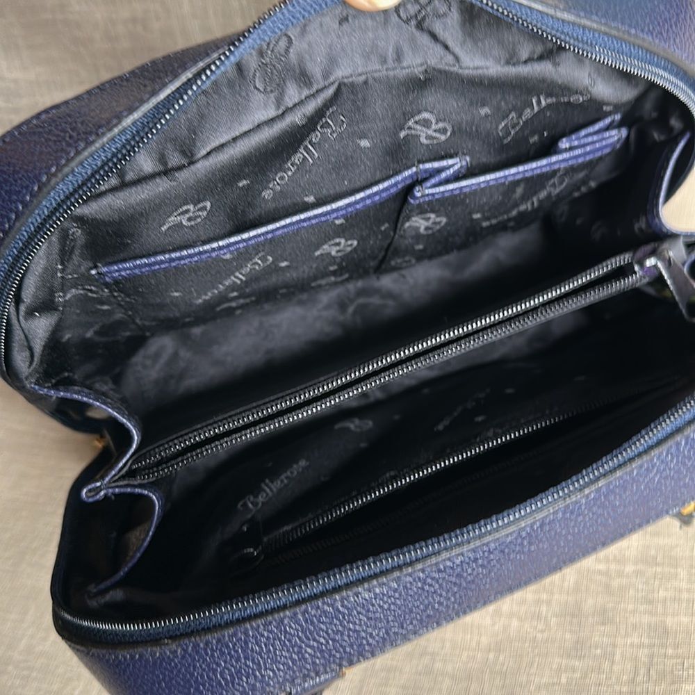 Navy Satchel w/built in Wallet - Picture 5 of 7